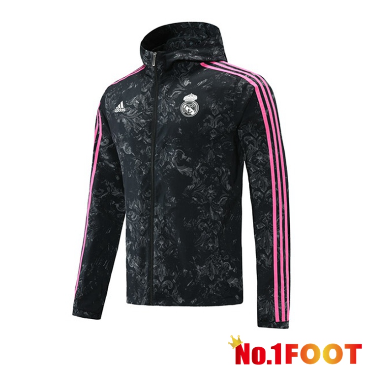 Real Madrid Training Jacket Windbreaker Black 2021/2022