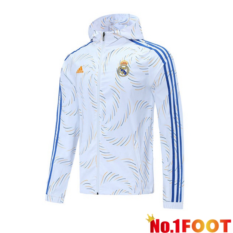 Real Madrid Training Jacket Windbreaker White 2021/2022