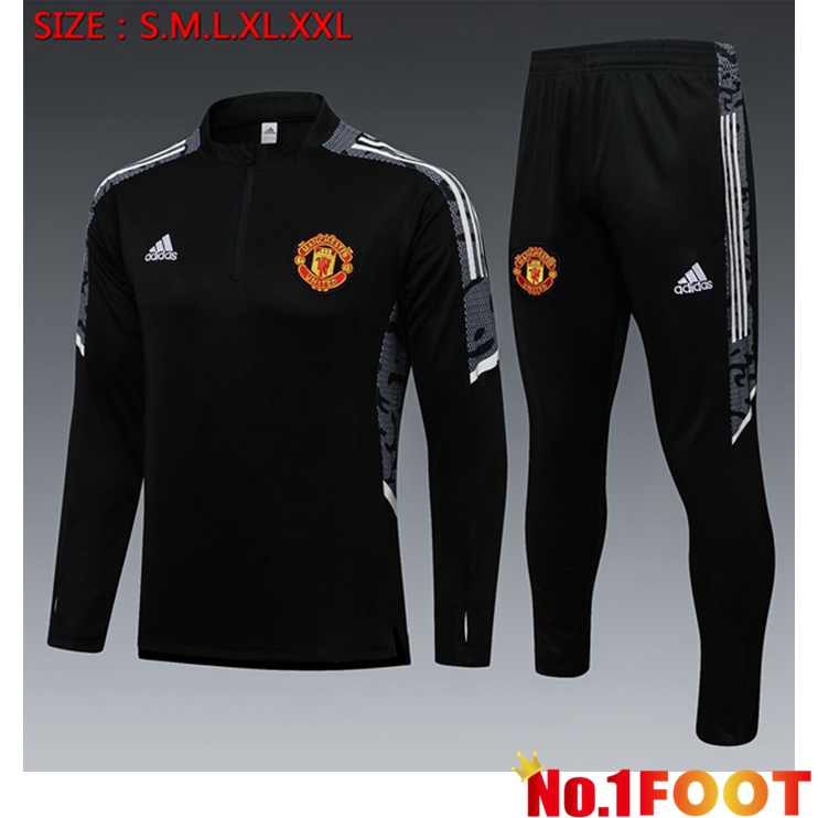 Manchester United Kids Training Tracksuit Black 2021/2022