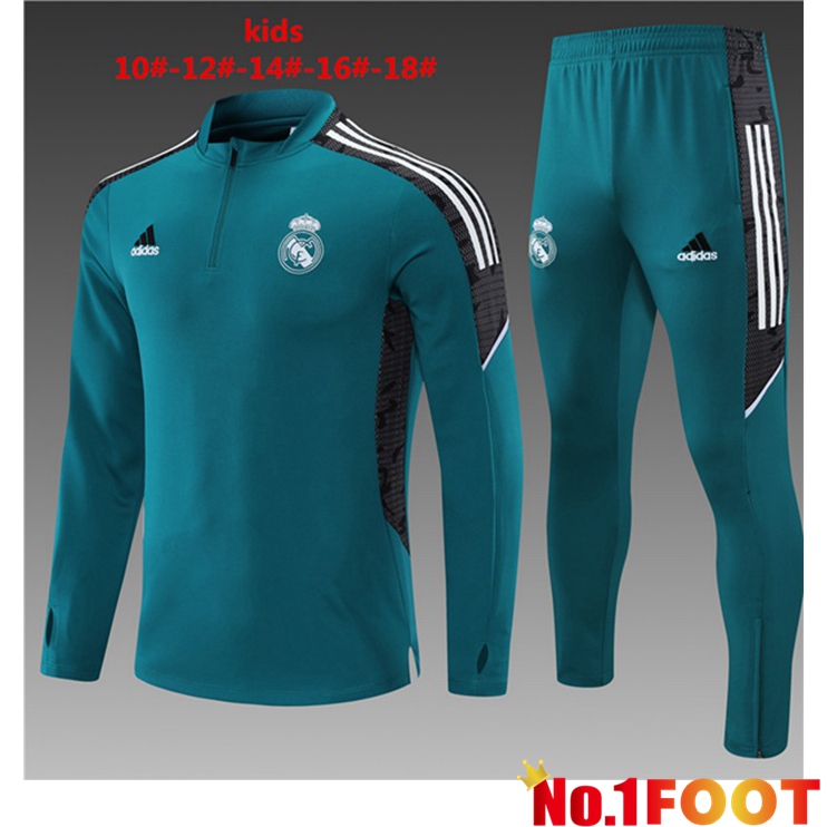 Real Madrid Kids Training Tracksuit Green 2021/2022