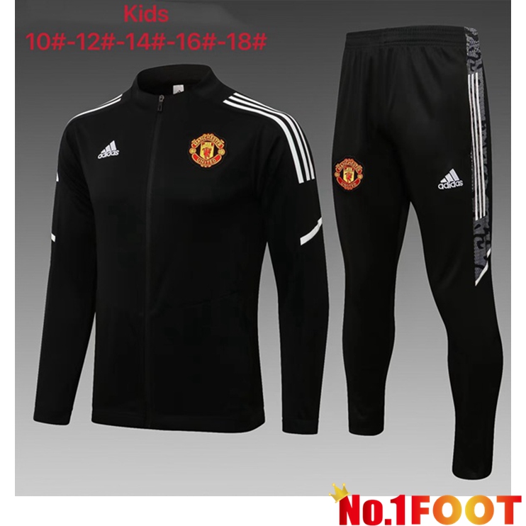 Manchester United Kids Training Tracksuit Black 2021/2022