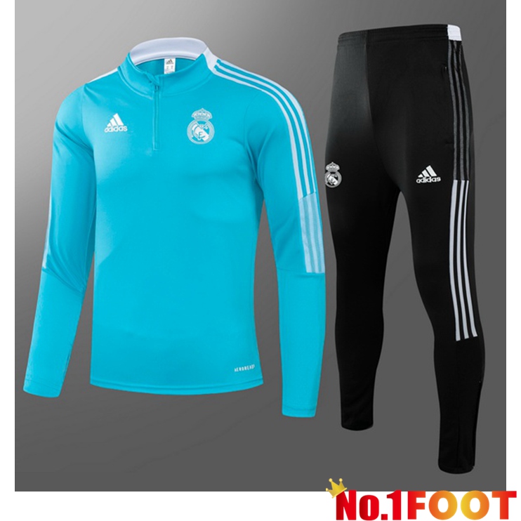 Real Madrid Kids Training Tracksuit Blue 2021/2022 - Click Image to Close