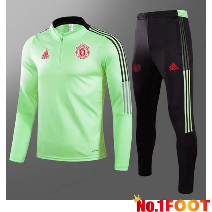 Manchester United Kids Training Tracksuit Green 2021/2022