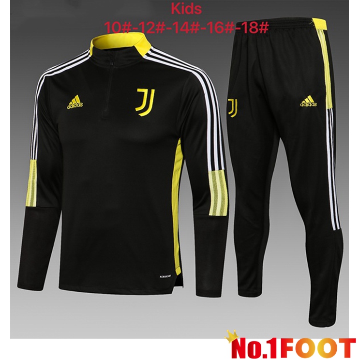 Juventus Kids Training Tracksuit Black Yellow 2021/2022