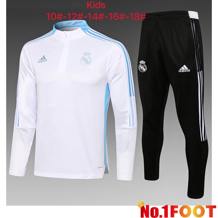 Real Madrid Kids Training Tracksuit White 2021/2022