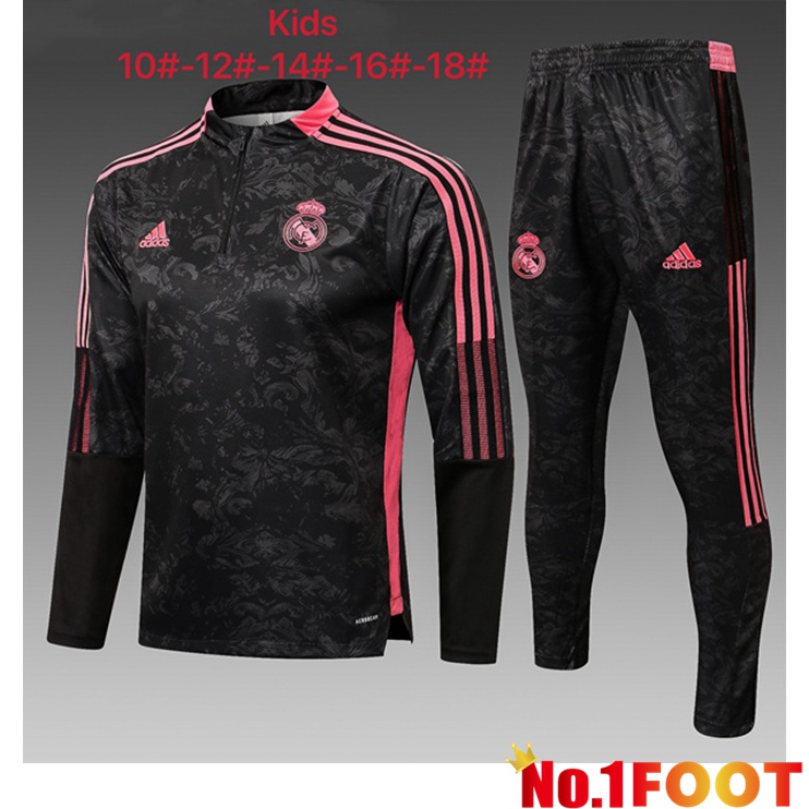 Real Madrid Kids Training Tracksuit Black 2021/2022