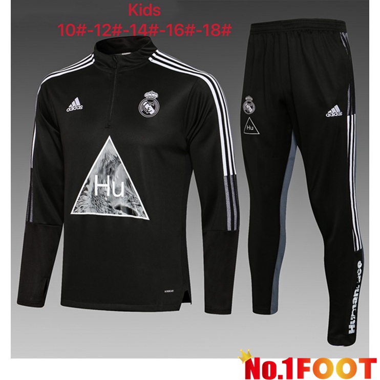 Real Madrid Kids Training Tracksuit Black 2021/2022 - Click Image to Close