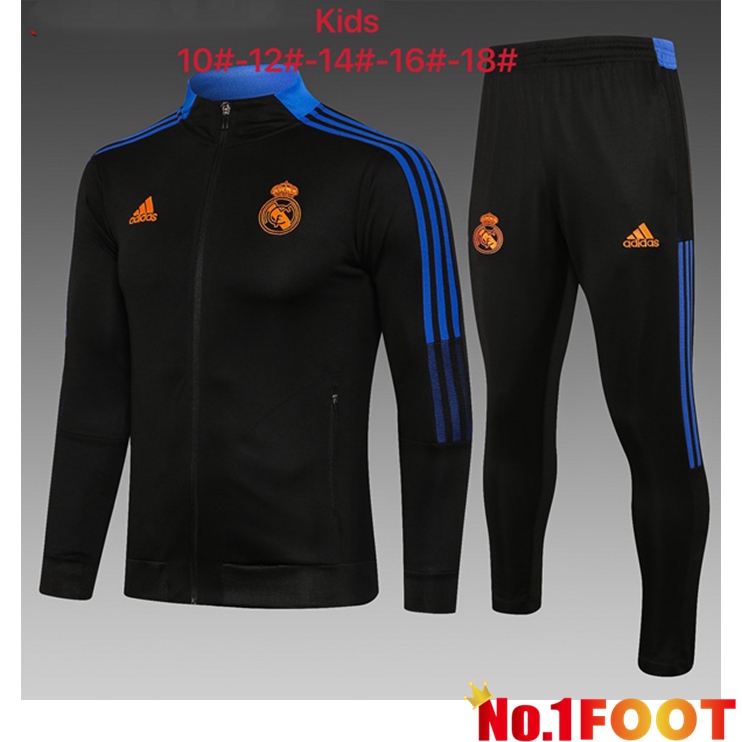 Real Madrid Kids Training Tracksuit Black 2021/2022