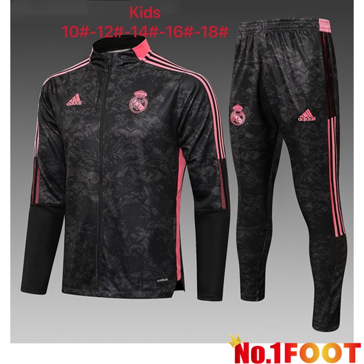 Real Madrid Kids Training Tracksuit Black 2021/2022 - Click Image to Close