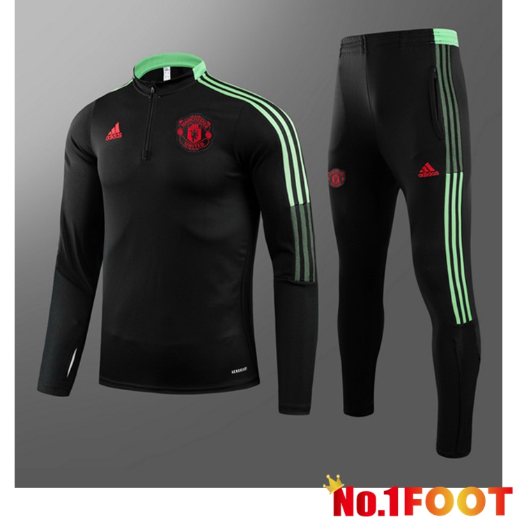 Manchester United Kids Training Tracksuit Black 2021/2022