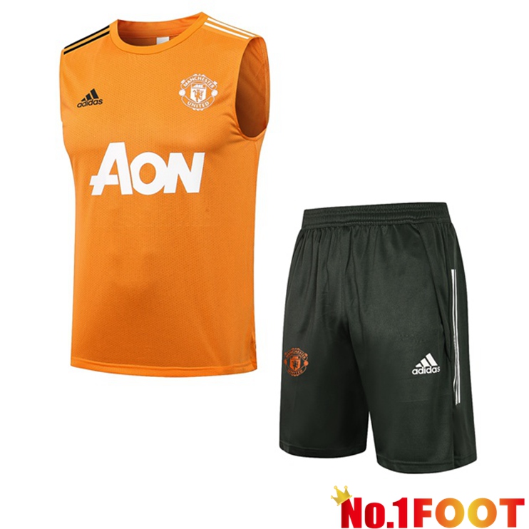 Manchester United Football Vest + Shorts Orange 2021/2022