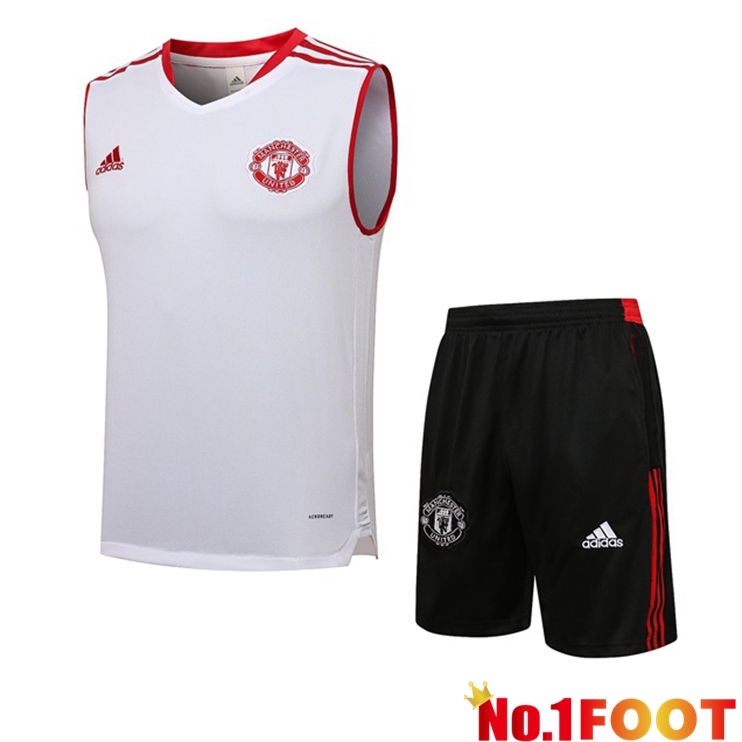 Manchester United Football Vest + Shorts White 2021/2022