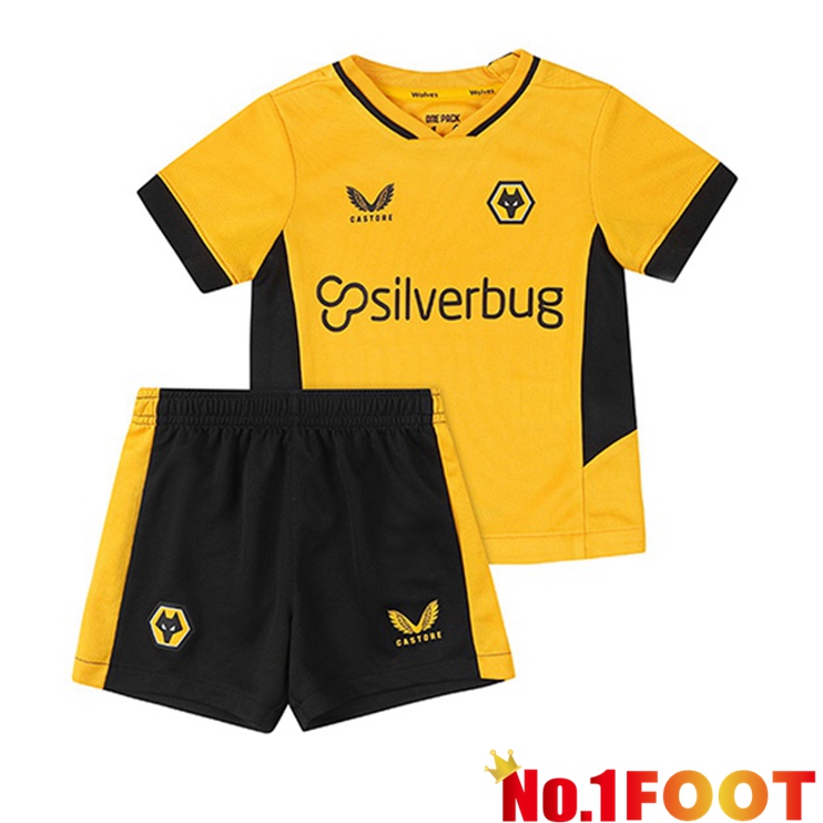 Wolverhampton Kids Home Jersey Yellow 2021/22