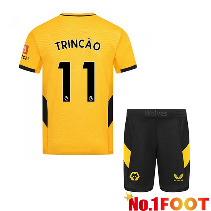 Wolverhampton (TRINCÃO 11) Kids Home Jersey Yellow 2021/22