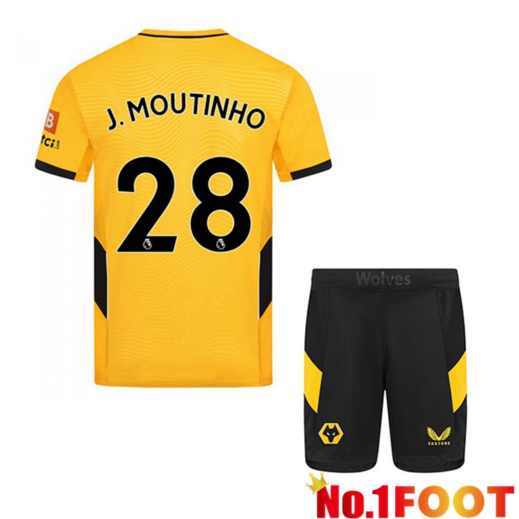 Wolverhampton (J. MOUTINHO 28) Kids Home Jersey Yellow 2021/22