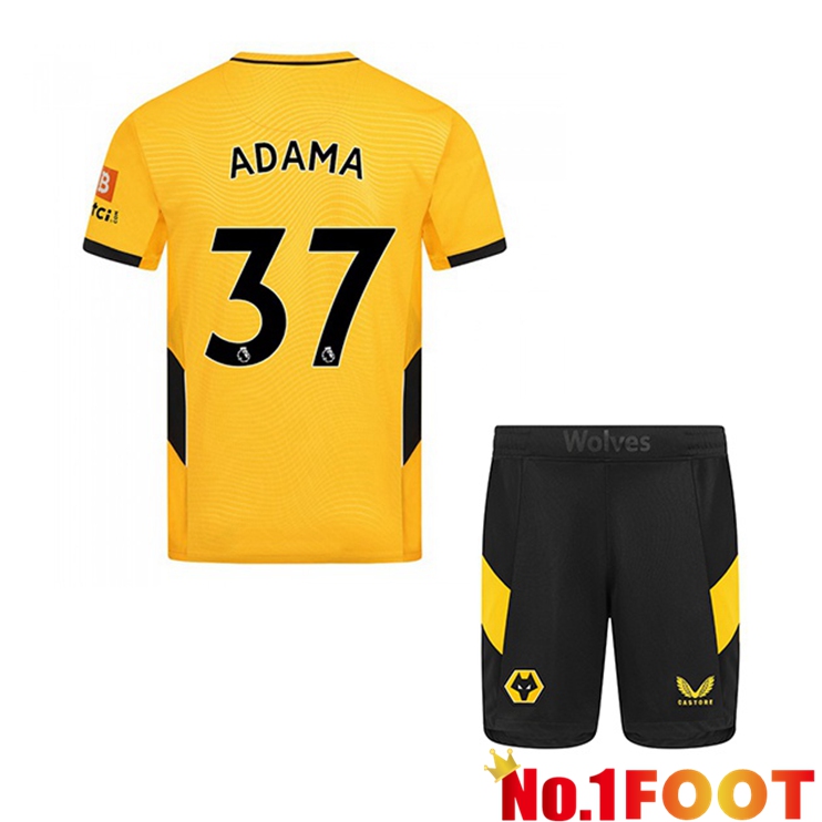 Wolverhampton (ADAMA 37) Kids Home Jersey Yellow 2021/22