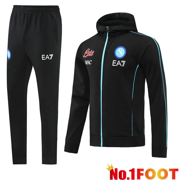 SSC Napoli Training Tracksuit Hoodie Black 2021-2022