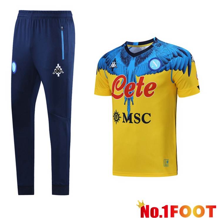 SSC Napoli Training T Shirt + Pants Yellow 2021/2022