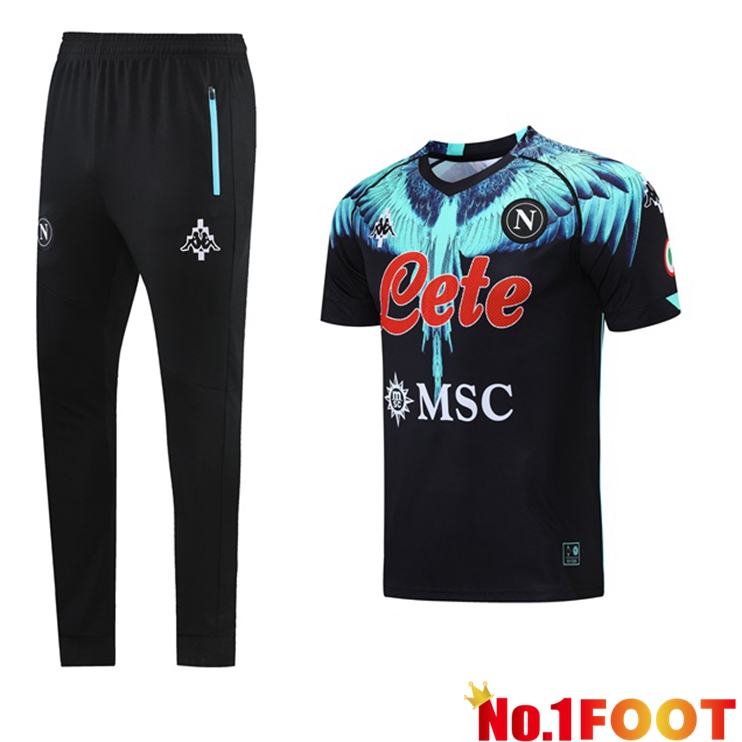 SSC Napoli Training T Shirt + Pants Black 2021/2022