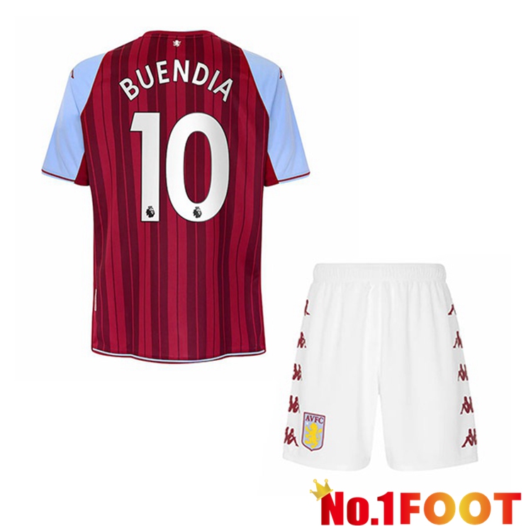 Aston Villa (Buendia 10) Kids Home Jersey Red 2021/22