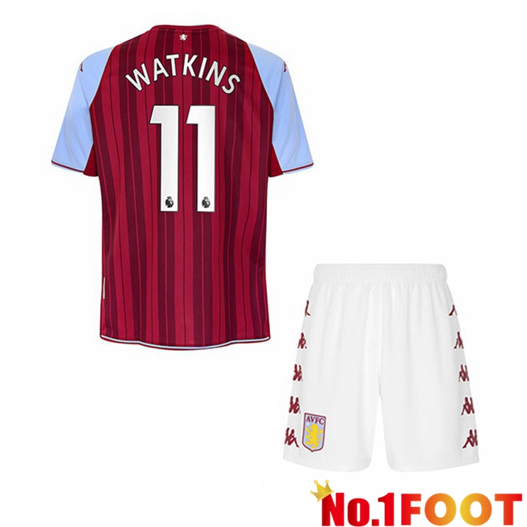 Aston Villa (Watkins 11) Kids Home Jersey Red 2021/22