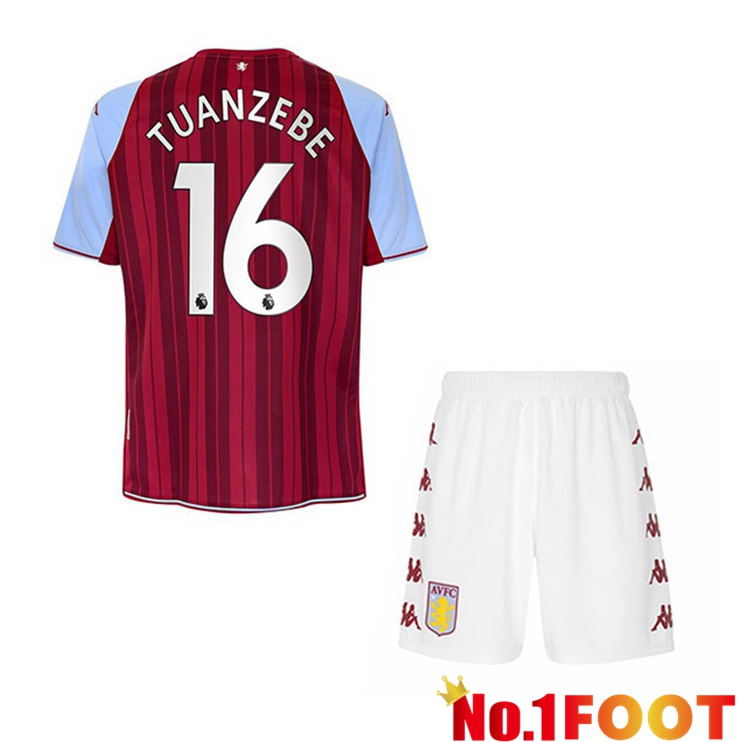 Aston Villa (Tuanzebe 16) Kids Home Jersey Red 2021/22