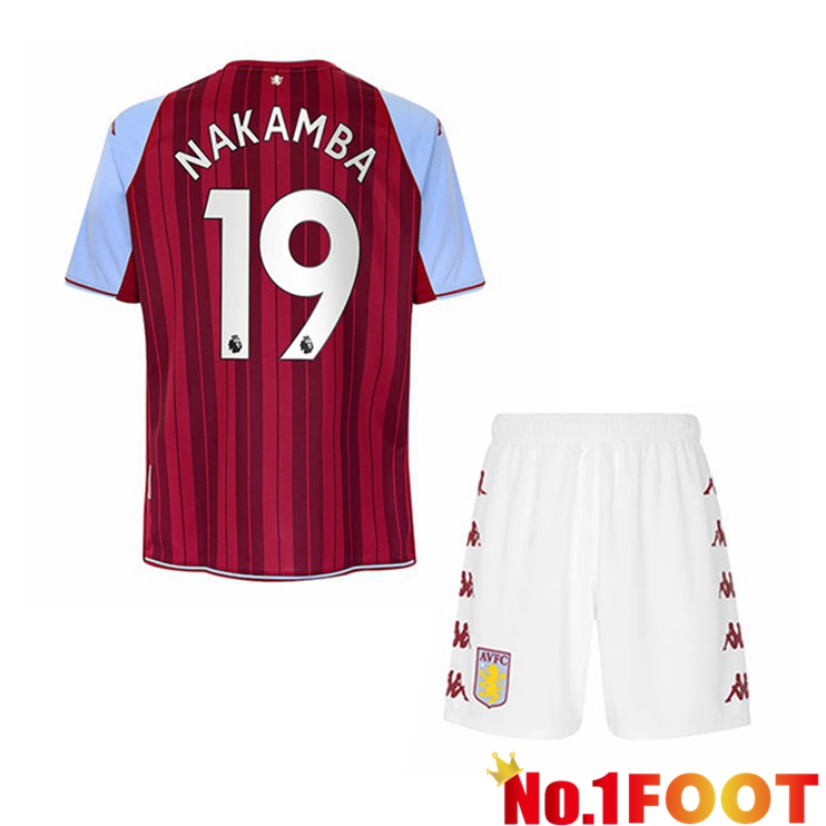 Aston Villa (Nakamba 19) Kids Home Jersey Red 2021/22