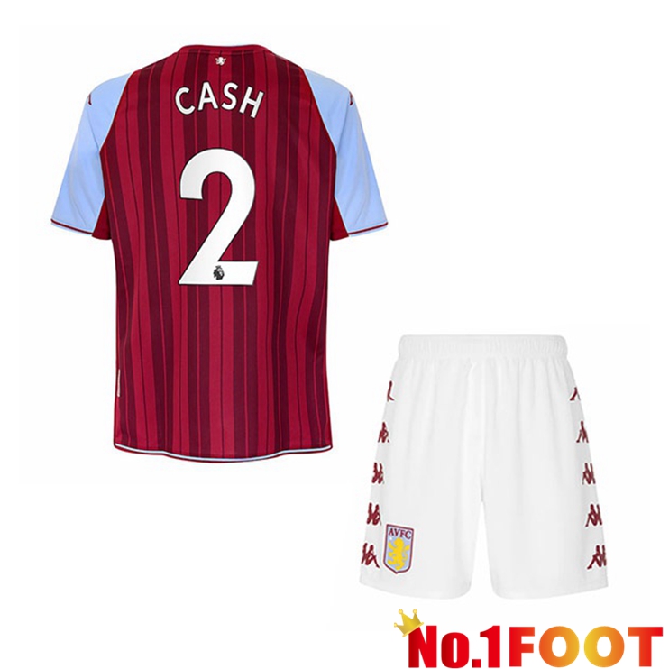 Aston Villa (Cash 2) Kids Home Jersey Red 2021/22