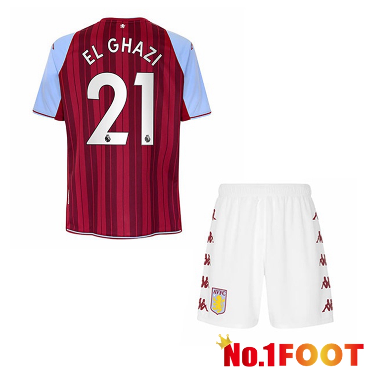 Aston Villa (El Ghazi 21) Kids Home Jersey Red 2021/22