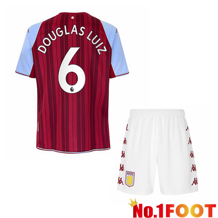 Aston Villa (Douglas Luiz 6) Kids Home Jersey Red 2021/22