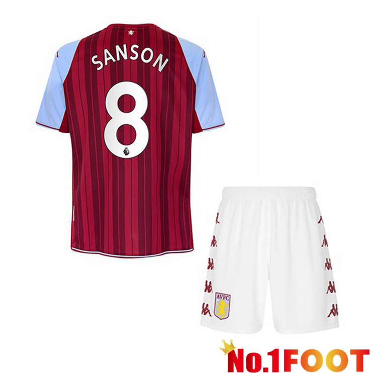 Aston Villa (Sanson 8) Kids Home Jersey Red 2021/22