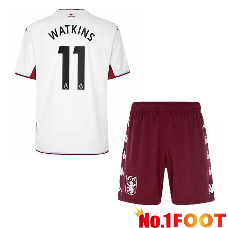 Aston Villa (Watkins 11) Kids Away Jersey White 2021/22