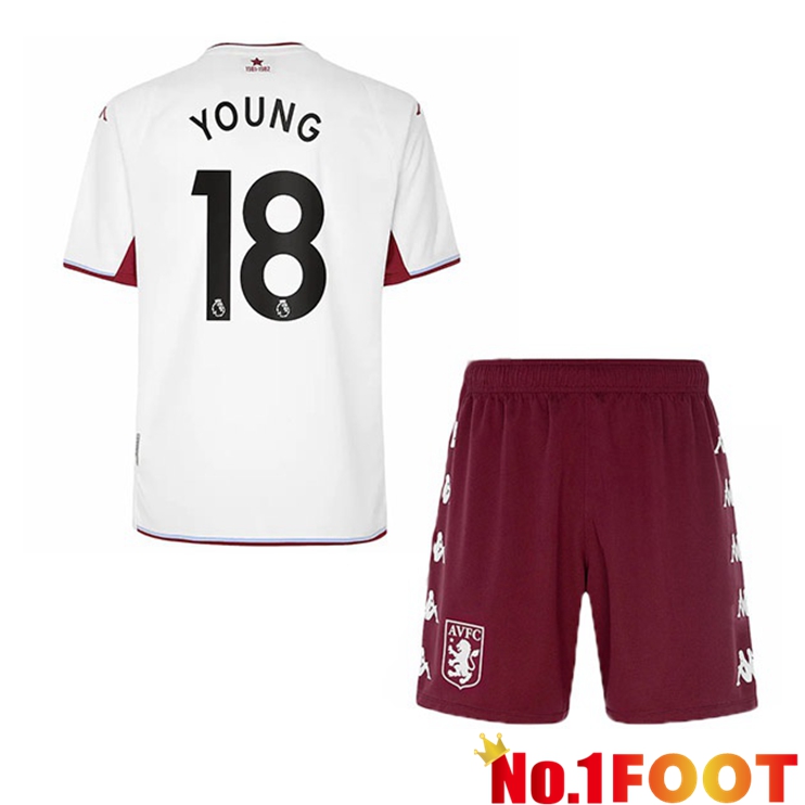 Aston Villa (Young 18) Kids Away Jersey White 2021/22