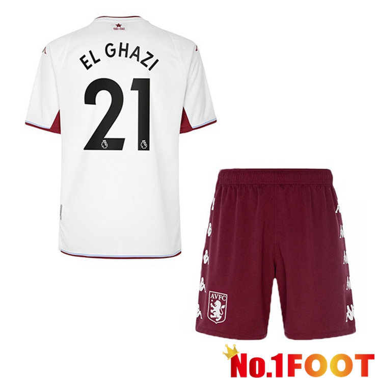 Aston Villa (El Ghazi 21) Kids Away Jersey White 2021/22