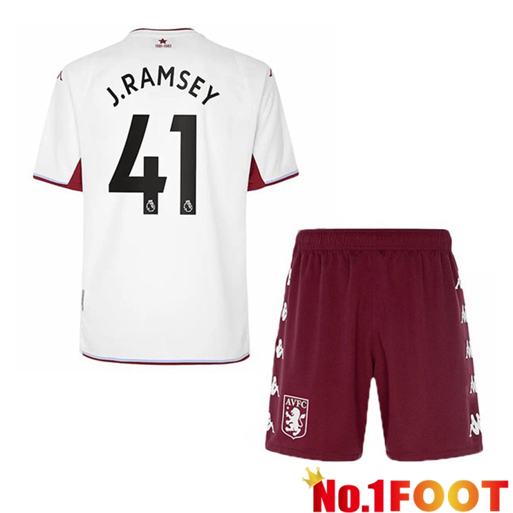 Aston Villa (Ramsey 41) Kids Away Jersey White 2021/22