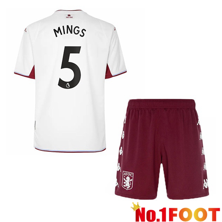 Aston Villa (Mings 5) Kids Away Jersey White 2021/22