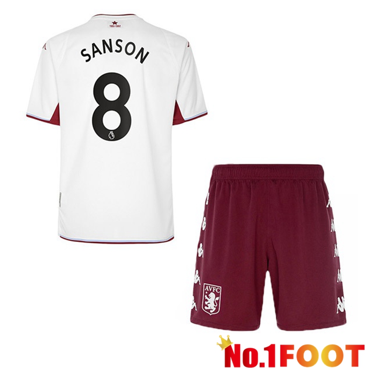 Aston Villa (Sanson 8) Kids Away Jersey White 2021/22