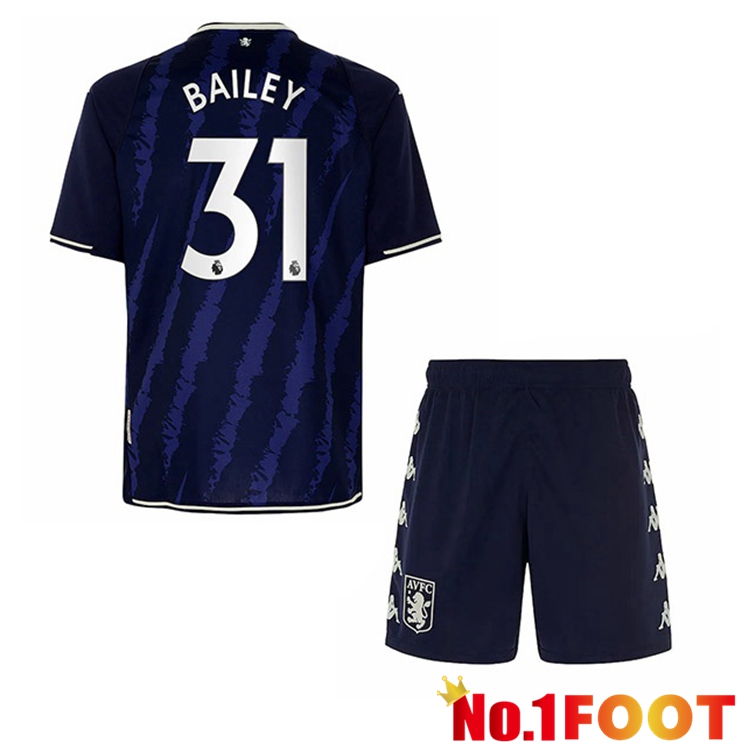 Aston Villa (Bailey 31) Kids Third Jersey Blue 2021/22