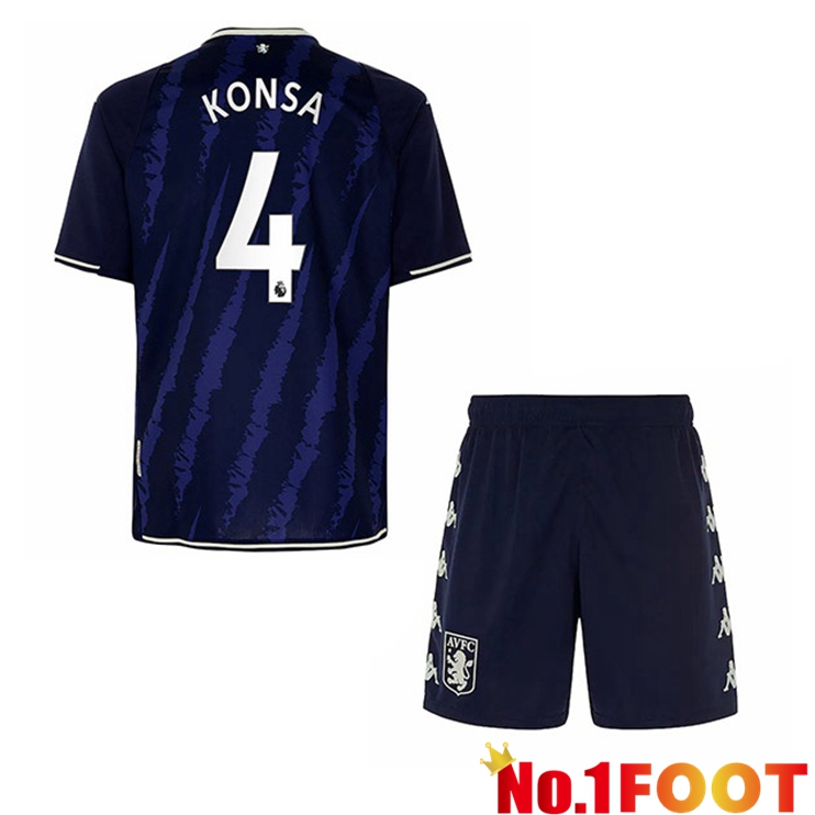 Aston Villa (Konsa 4) Kids Third Jersey Blue 2021/22