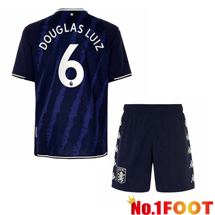 Aston Villa (Douglas Luiz 6) Kids Third Jersey Blue 2021/22