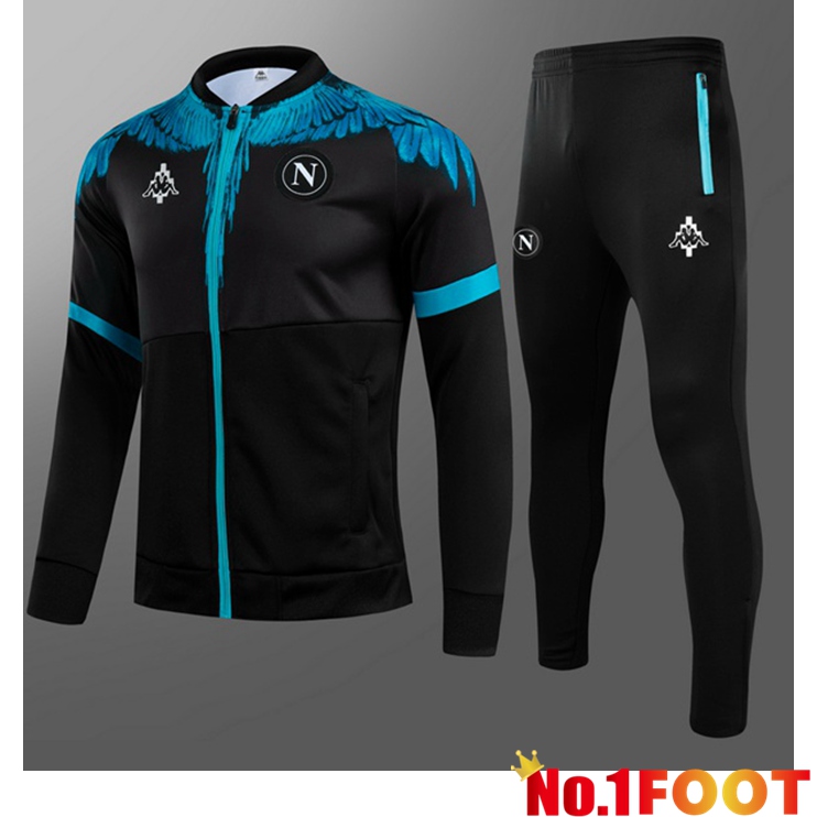 SSC Napoli Kids Training Tracksuit Black Blue 2021/2022 - Click Image to Close