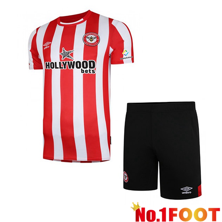 Brentford FC Kids Home Jersey Red/White 2021/22