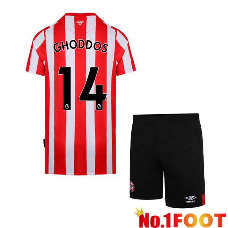 Brentford FC (GHODDOS 14) Kids Home Jersey Red/White 2021/22