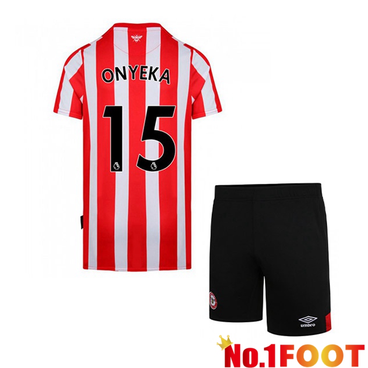 Brentford FC (ONYEKA 15) Kids Home Jersey Red/White 2021/22