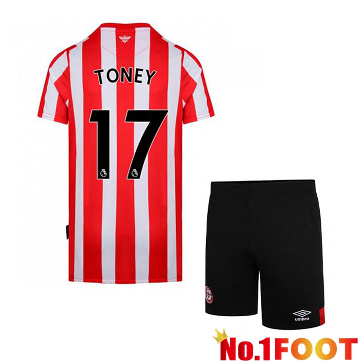 Brentford FC (TONEY 17) Kids Home Jersey Red/White 2021/22