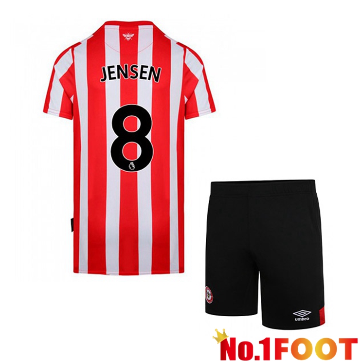 Brentford FC (JENSEN 8) Kids Home Jersey Red/White 2021/22