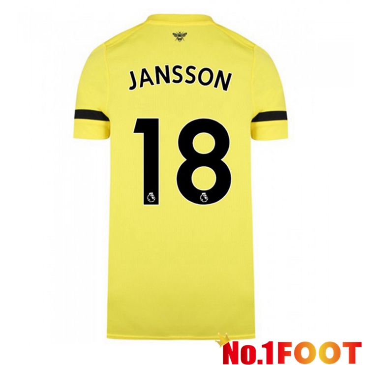 Brentford FC (JANSSON 18) Away Jersey Yellow 2021/22