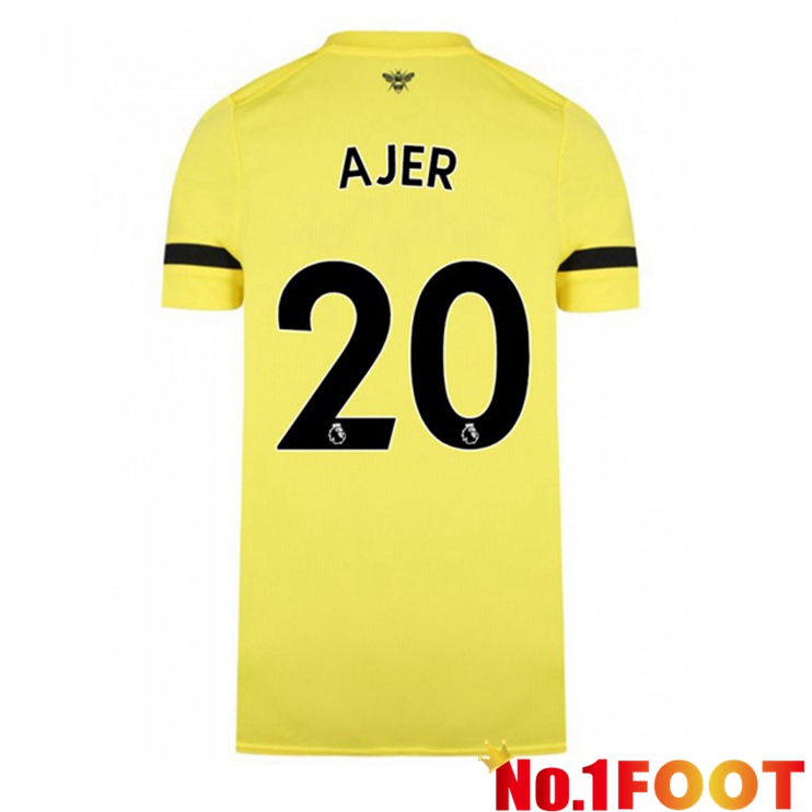 Brentford FC (AJER 20) Away Jersey Yellow 2021/22