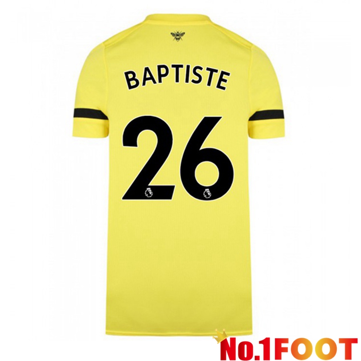 Brentford FC (BAPTISTE 26) Away Jersey Yellow 2021/22