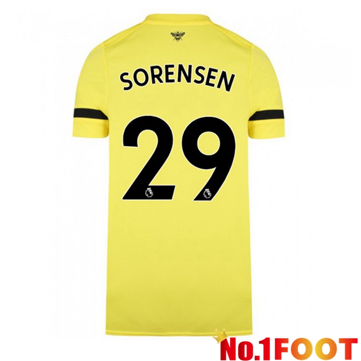 Brentford FC (SORENSEN 29) Away Jersey Yellow 2021/22